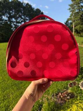 Estée Lauder Red Polka Dot Cosmetic Travel Makeup Case